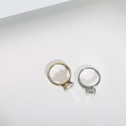 Anillo Solitario estilo "East - West" Horizontal - bodhana