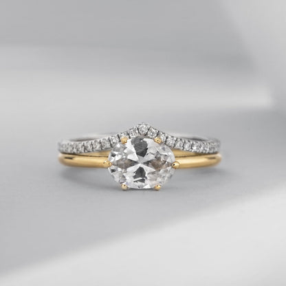 Anillo Solitario estilo "East - West" Horizontal - bodhana