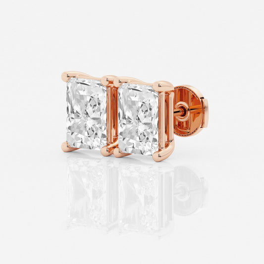 Aretes Broqueles con diamante lab Radiante - BODHANA