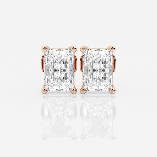 Aretes Broqueles con diamante lab Radiante - BODHANA