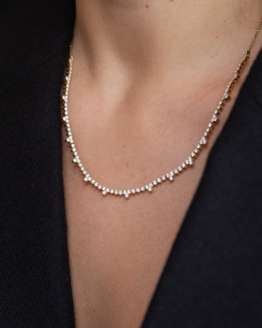 Cadena Riviera con diamantes lab de 3 ct - BODHANA