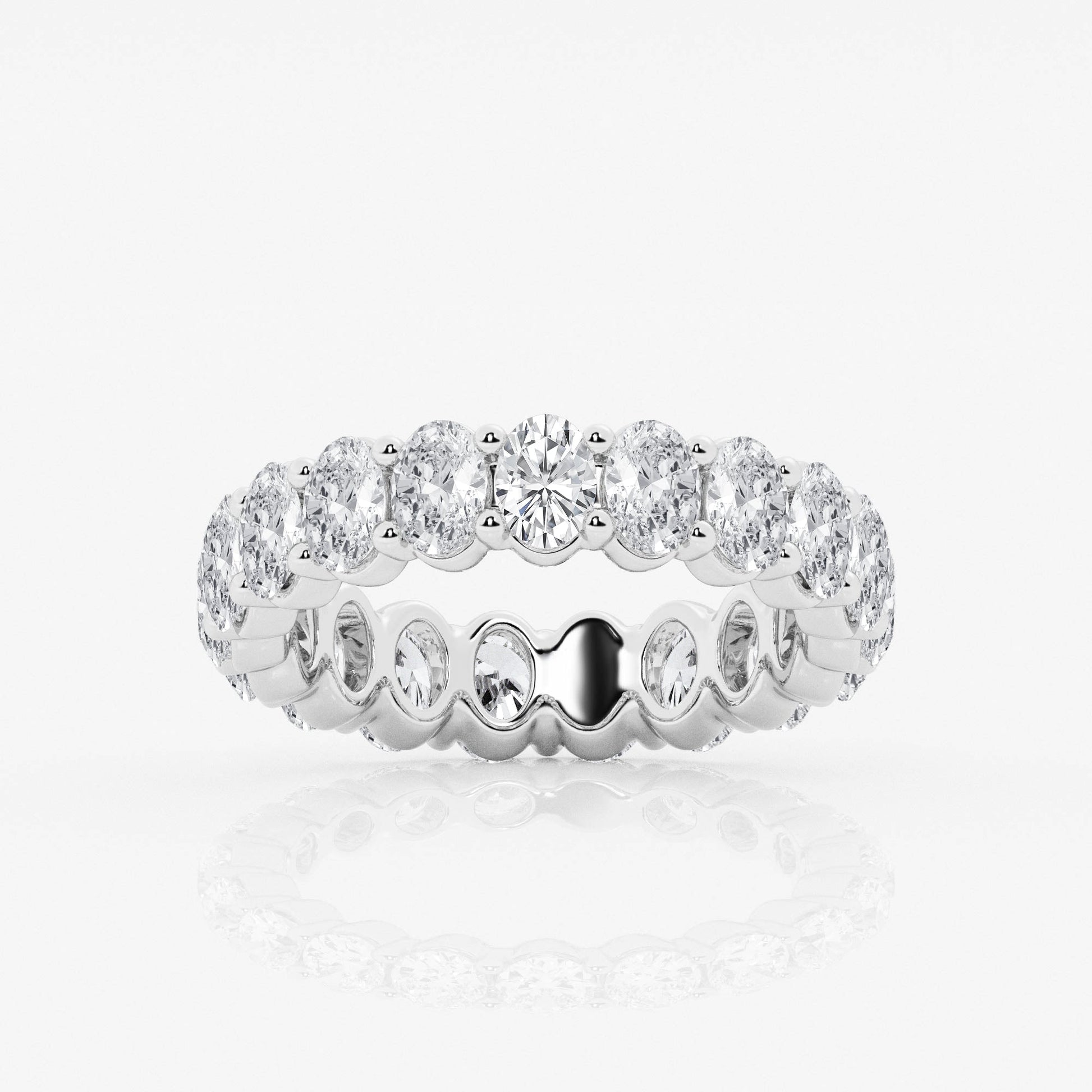 Churumbela grande diamante corte ovalado oro blanco - BODHANA