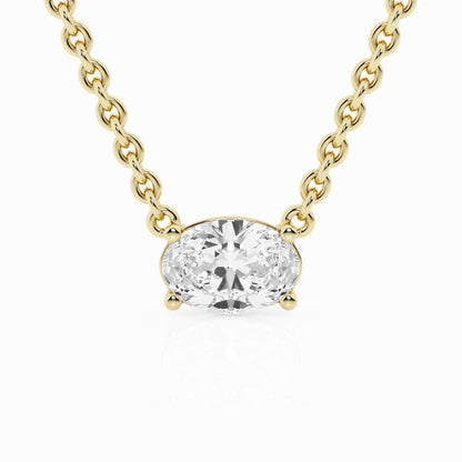 collar de oro con diamante Oval - BODHANA