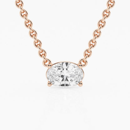 collar de oro con diamante Oval - BODHANA