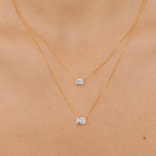 Collar de oro con Diamante Radiante - BODHANA