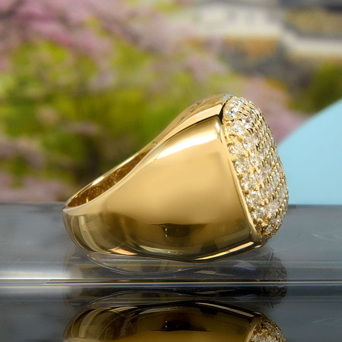 Anillo Clúster Hombre 2.00 Ct Diamantes Lab IGI Oro 14K