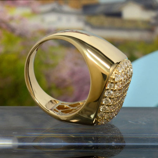 Anillo Clúster Hombre 2.00 Ct Diamantes Lab IGI Oro 14K
