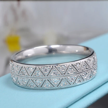 Anillo de Compromiso/Eternidad para Hombre con Diamantes de Laboratorio (0.60 Quilates)