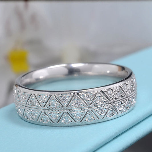 Anillo de Compromiso/Eternidad para Hombre con Diamantes de Laboratorio (0.60 Quilates)