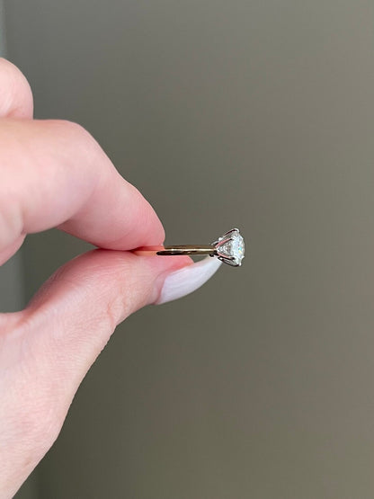 1 ct Anillo de compromiso con diamante redondo oro 14K