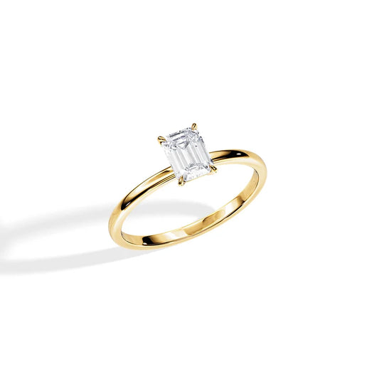 1 ct Anillo de compromiso con diamante Esmeralda Oro 14 K