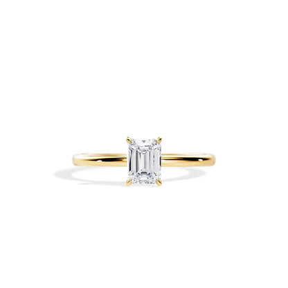 1 ct Anillo de compromiso con diamante Esmeralda Oro 14 K