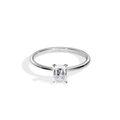 1 ct Anillo de compromiso con diamante Esmeralda Oro 14 K