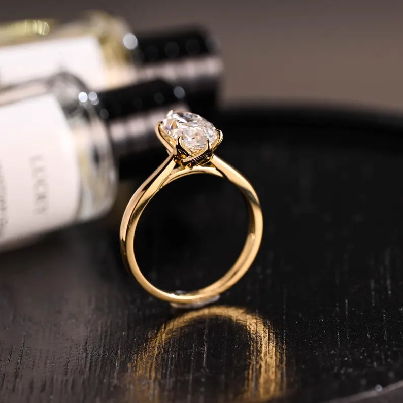 1 ct Anillo de compromiso con diamante Corte Marquise Oro de 14k