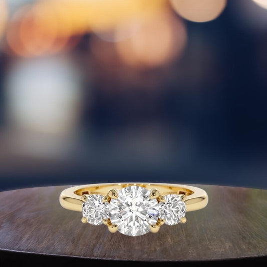 1.50 ct Anillo de compromiso con diamante corte redondo oro de 14k