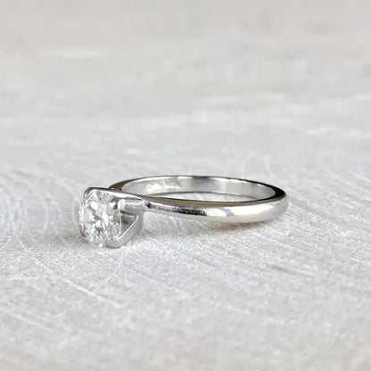 Anillo de Compromiso en Plata Fina 925 Diamante 0.50 ct
