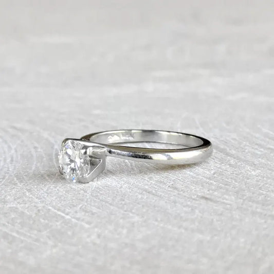 Anillo de Compromiso en Plata Fina 925 Diamante 0.50 ct