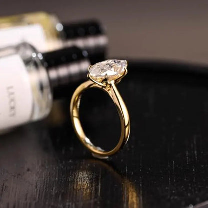 1 ct Anillo de compromiso con diamante Corte Marquise Oro de 14k