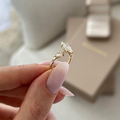 Anillo Florencia — Diamante marquesa de 1 ct en oro 14k