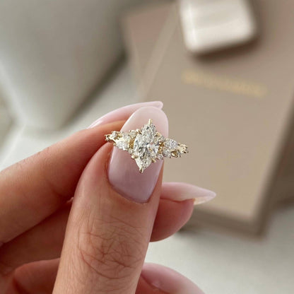 Anillo Florencia — Diamante marquesa de 1 ct en oro 14k