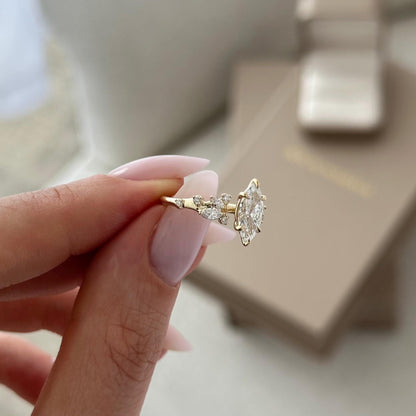 Anillo Florencia — Diamante marquesa de 1 ct en oro 14k