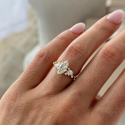 Anillo Florencia — Diamante marquesa de 1 ct en oro 14k