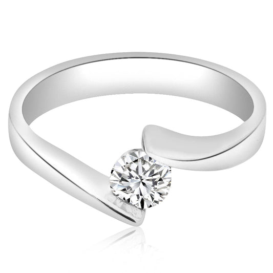 Montura Anillo de compromiso solitario con diseño twist (no incluye diamante central) - BODHANA