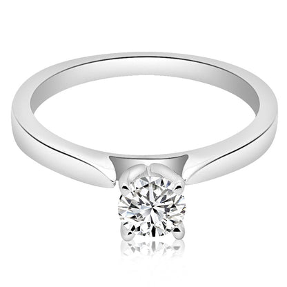 montura catedral para anillo de compromiso solitario (no incluye diamante central) - BODHANA