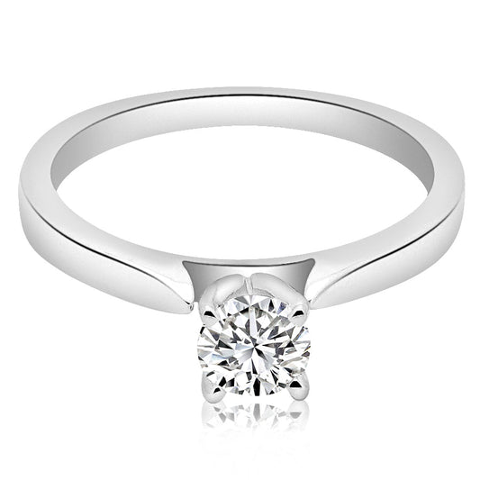 montura catedral para anillo de compromiso solitario (no incluye diamante central) - BODHANA