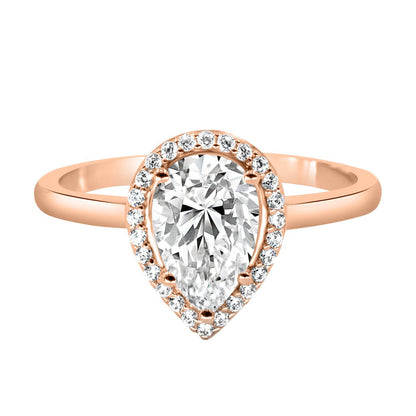 Montura estilo halo cojín para anillo de compromiso (no incluye diamante central) - BODHANA