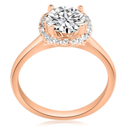 Montura estilo halo cojín para anillo de compromiso (no incluye diamante central) - BODHANA