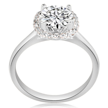 Montura estilo halo cojín para anillo de compromiso (no incluye diamante central) - BODHANA
