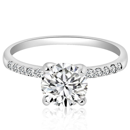 Montura pavé para anillo de compromiso (no incluye diamante central) - BODHANA