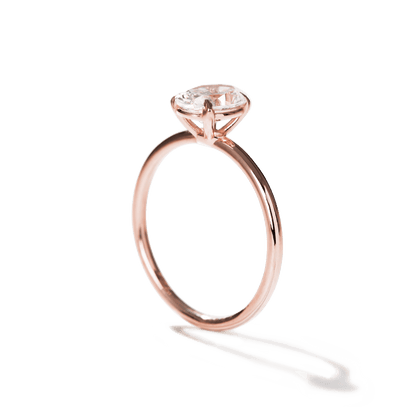 Montura solitario estilo liso completo para anillo de compromiso (no incluye diamante central) - BODHANA