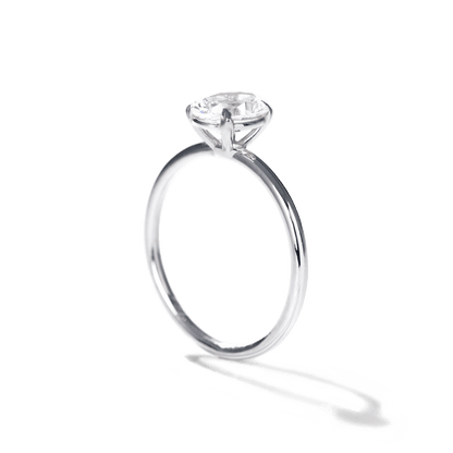 Montura solitario estilo liso completo para anillo de compromiso (no incluye diamante central) - BODHANA