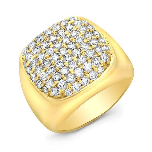 Anillo Clúster Hombre 2.00 Ct Diamantes Lab IGI Oro 14K