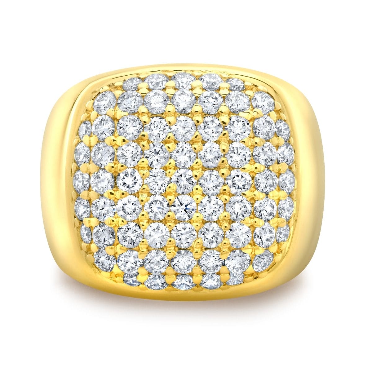 Anillo Clúster Hombre 2.00 Ct Diamantes Lab IGI Oro 14K