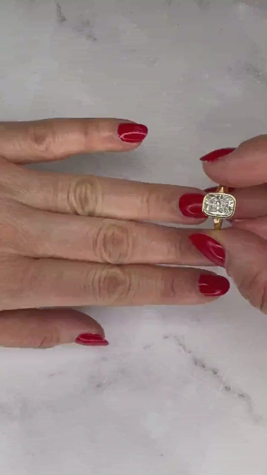 3 ct Anillo de compromiso con diamante Cojín Oro 14k