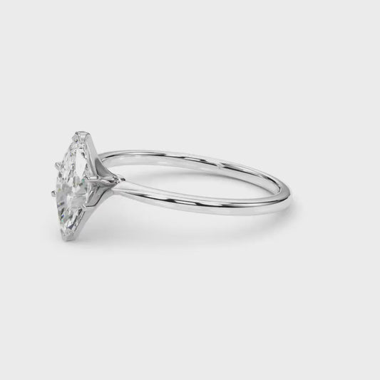 1 ct Anillo de compromiso con diamante Corte Marquise Oro de 14k