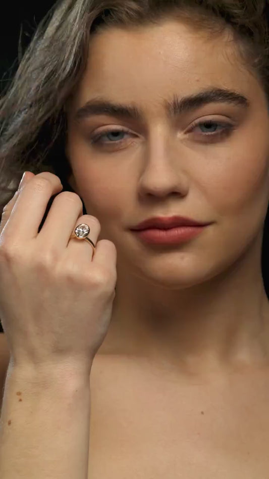 2.00 ct Anillo de compromiso con diamante Redondo Oro 14k