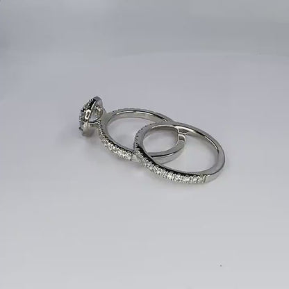 4 ct Anillo de compromiso con diamante redondo oro blanco de 14k