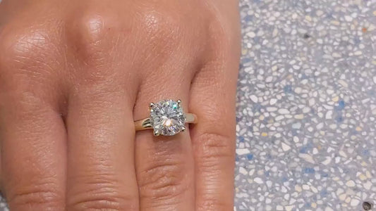 2.5 ct Anillo de compromiso con diamante redondo oro 14k