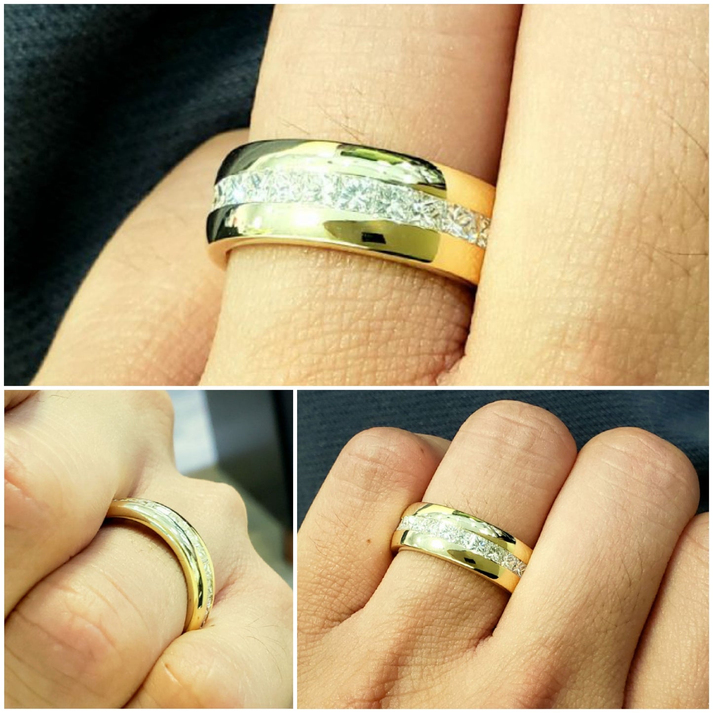 Anillo de Compromiso Hombre Diamante Princesa Laboratorio 1.60 Quilates