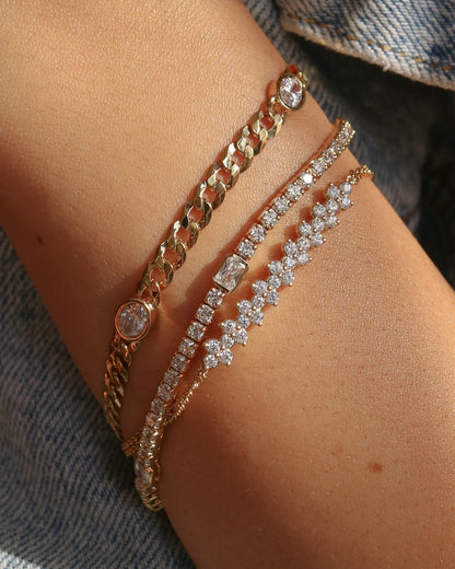 Pulsera Tenis con Diamante Radiante - BODHANA